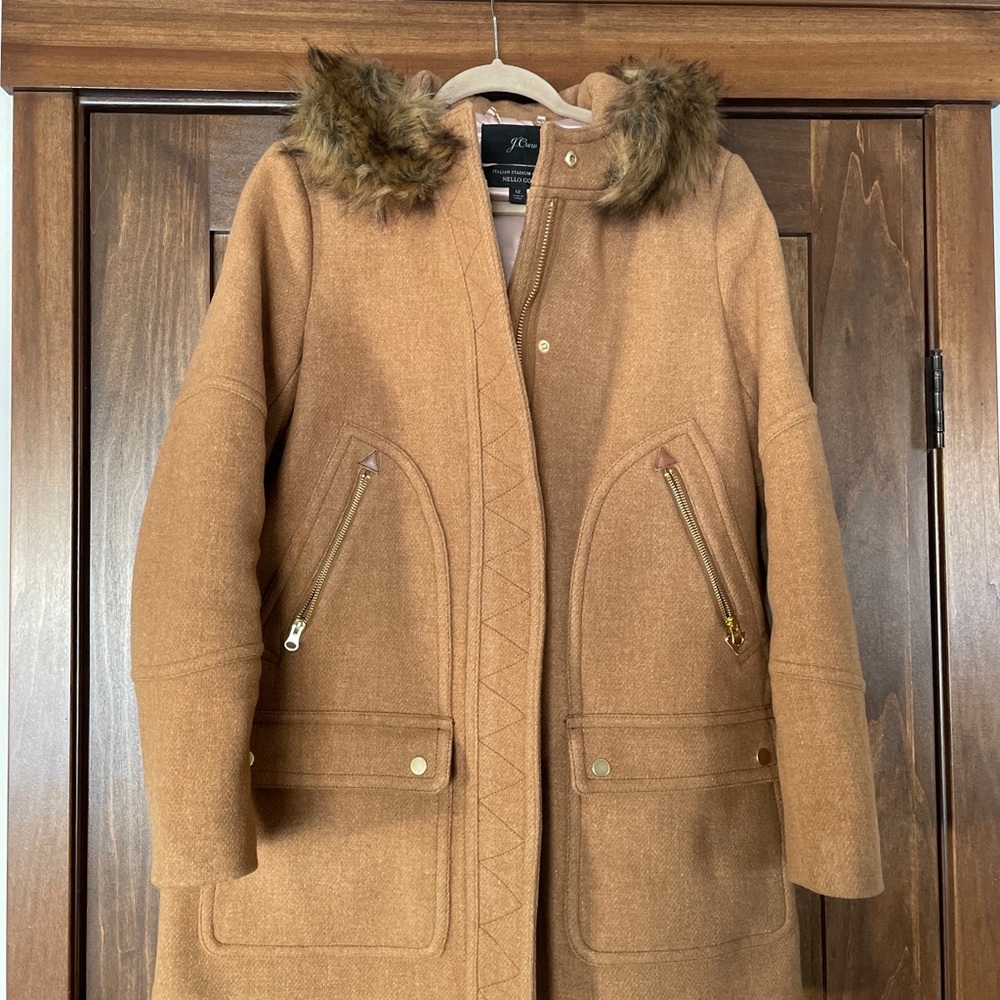 J. Crew Chateau Italian Wool Parka Like New Sz 12